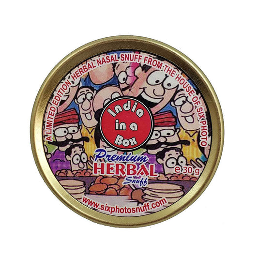 6 Photo India in a box Premium Herbal Snuff (Red Label) 30g