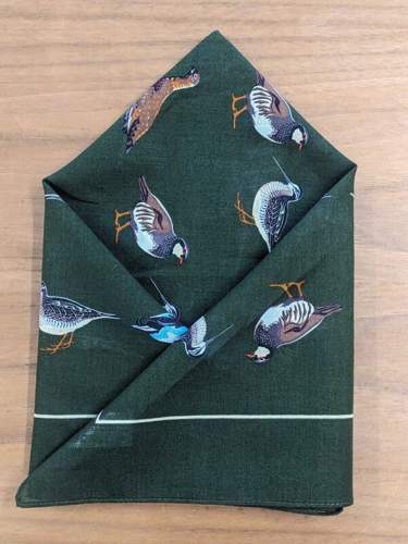 Wilsons Handkerchief - Green Game Birds