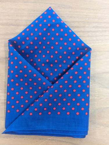 Wilsons Handkerchief - Navy Blue With Small Red Polka Dots